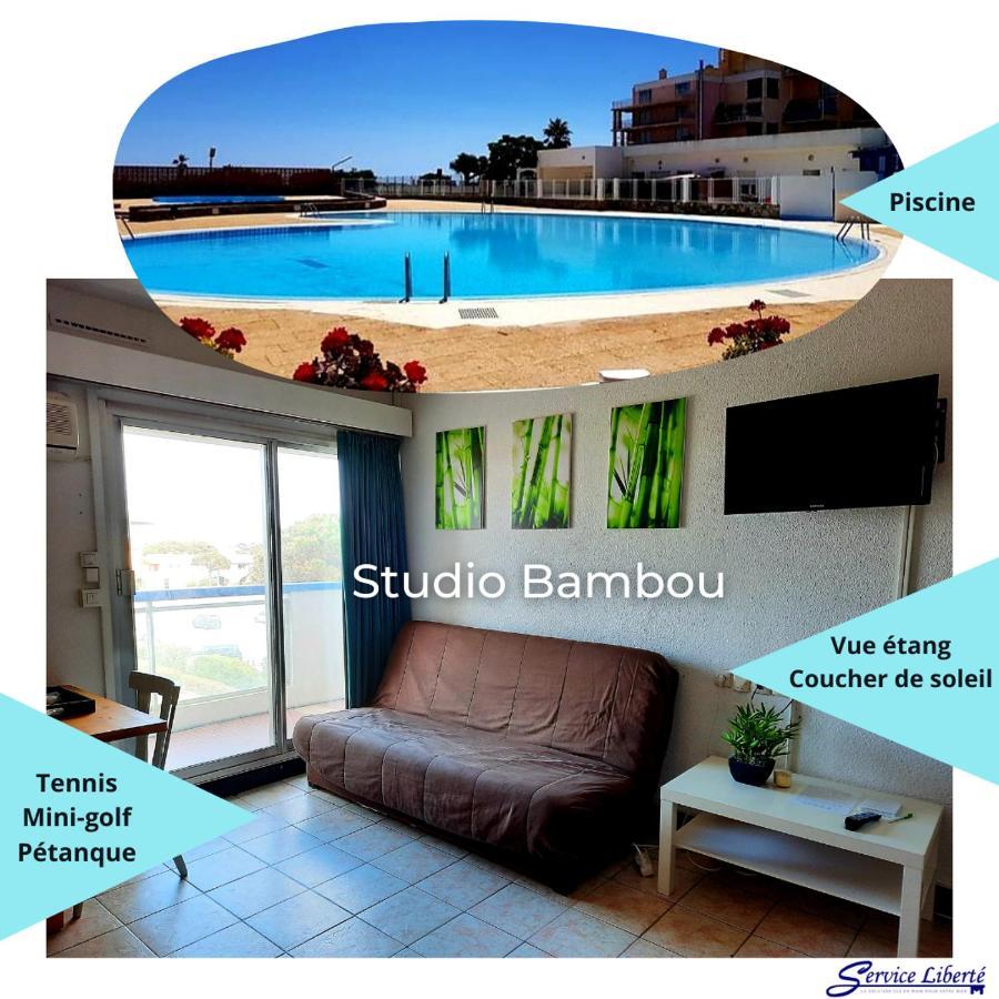 Studio Bambou - Piscine - accès direct à la plage - Lydia Playa Apartamento Le Barcarès Exterior foto